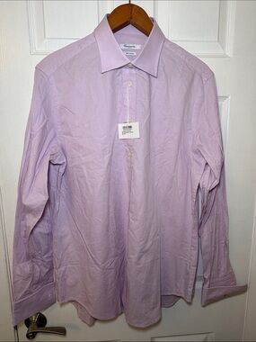 NEW! Camicissima Men’s French Cuff Dress Shirt Button Up Size 17 Slim Fit Pink